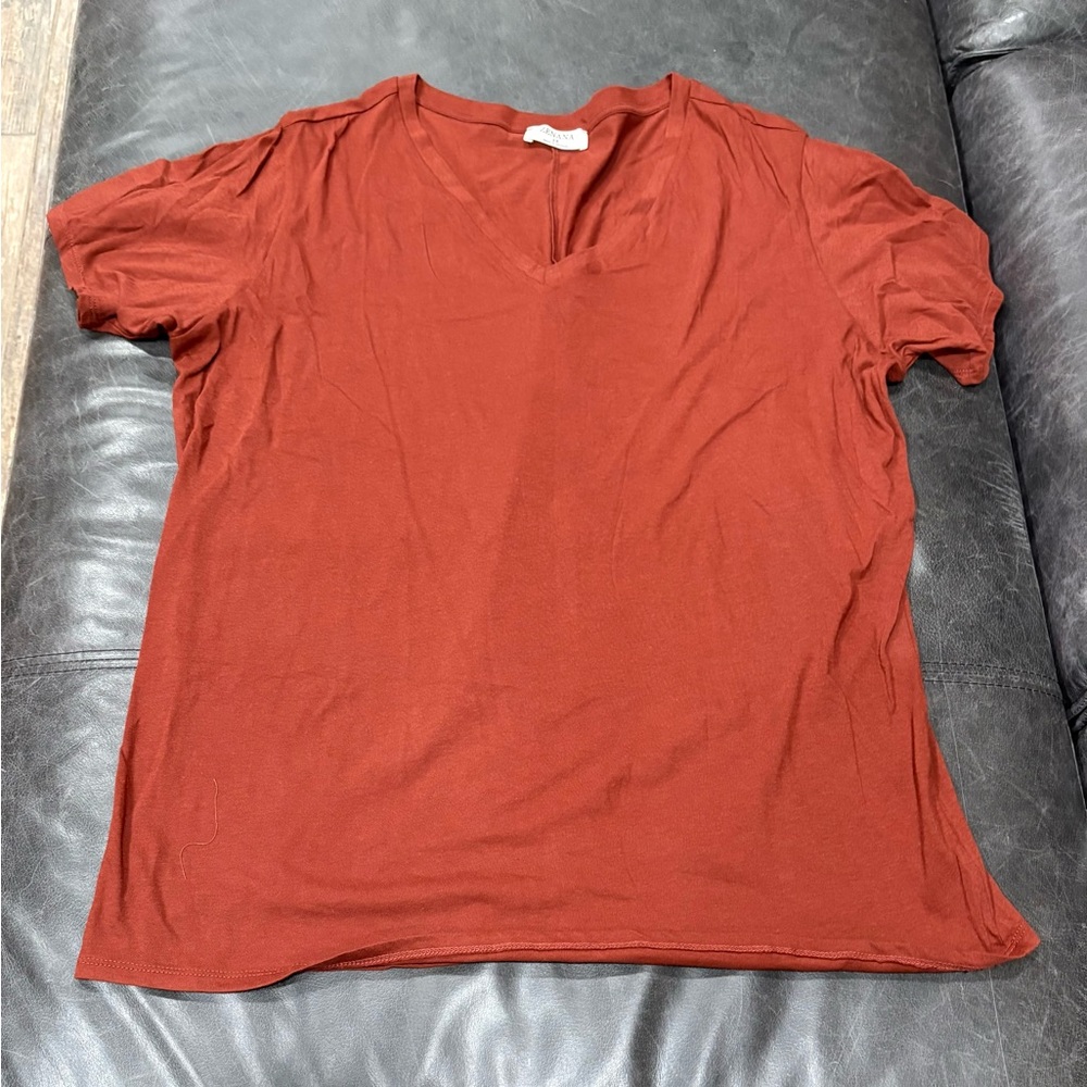 Zenana Rust V-Neck T-Shirt
